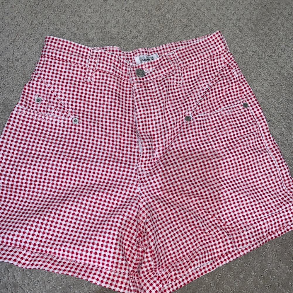 Vintage red plaid shorts